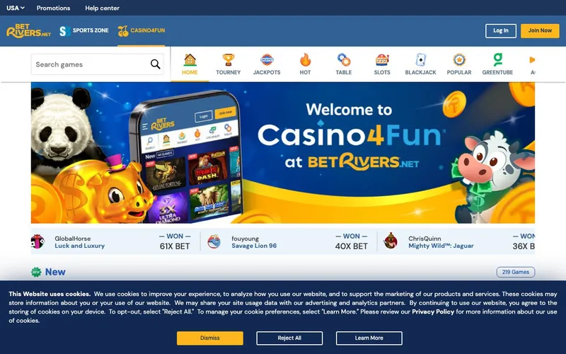 BetRivers.net Casino homepage