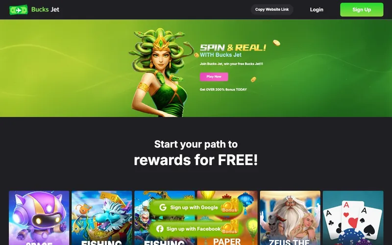 BucksJet Casino homepage
