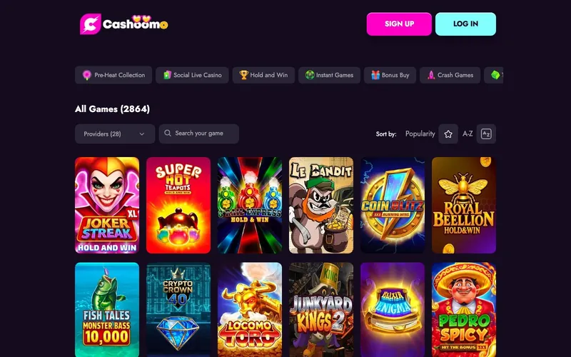 Cashoomo Casino games