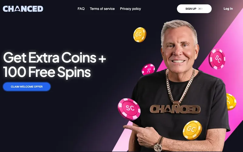 Chanced Casino homepage