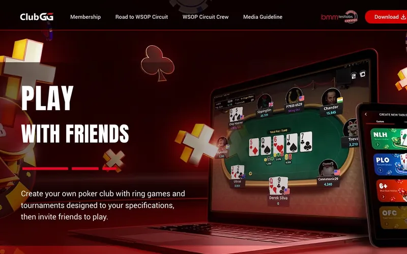 ClubGG Poker homepage