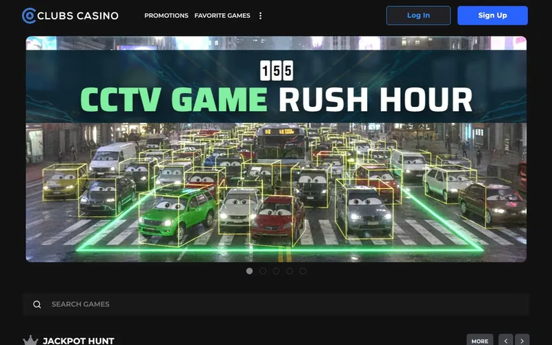 Clubs Casino homepage