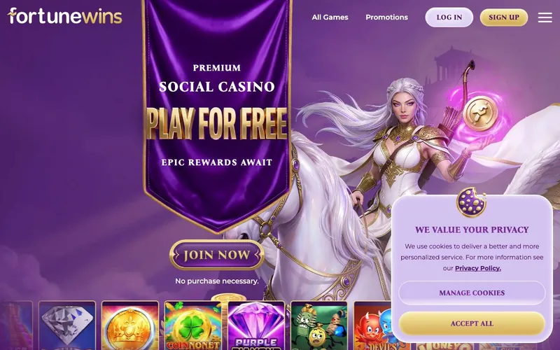 Fortune Coins Casino homepage