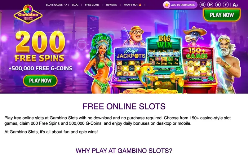 Gambino Slots homepage