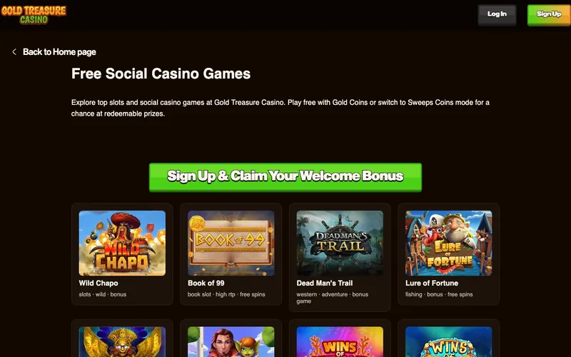 Gold Treasure Casino games