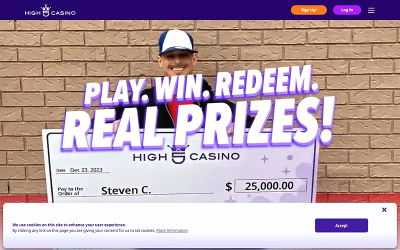 High 5 Casino homepage