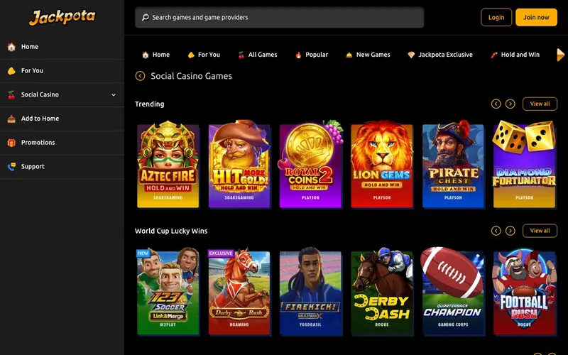 Jackpota Casino games