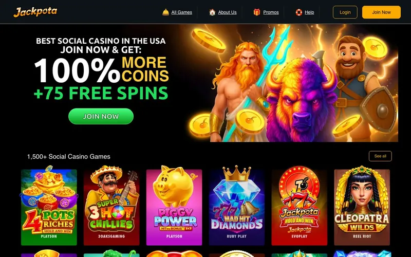 Jackpota Casino homepage
