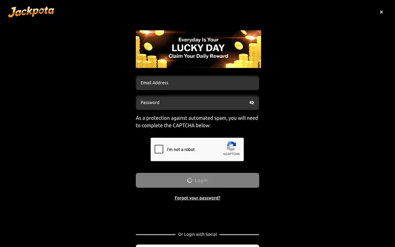 Jackpota Casino login