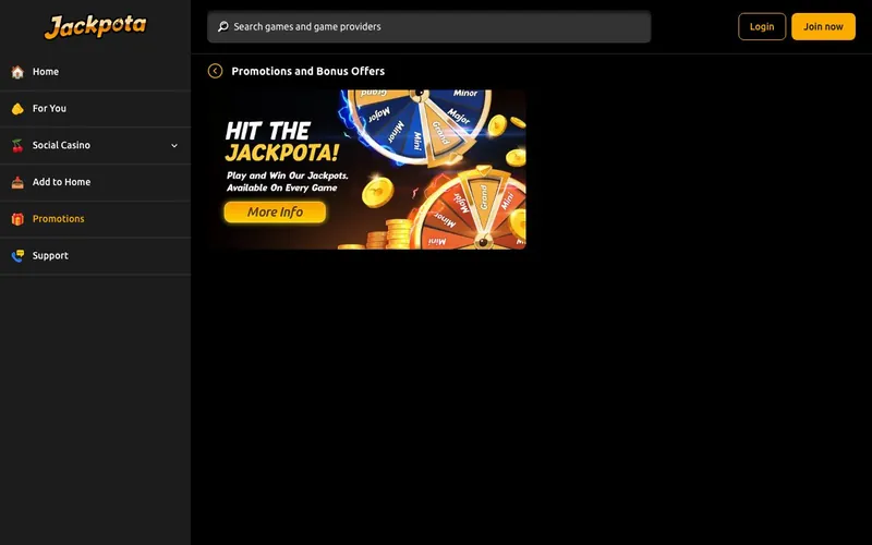Jackpota Casino promotions
