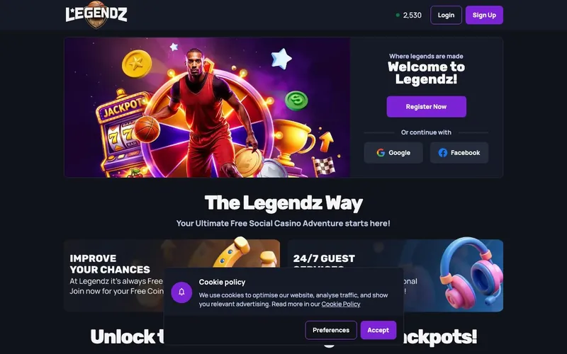 Legendz Casino games