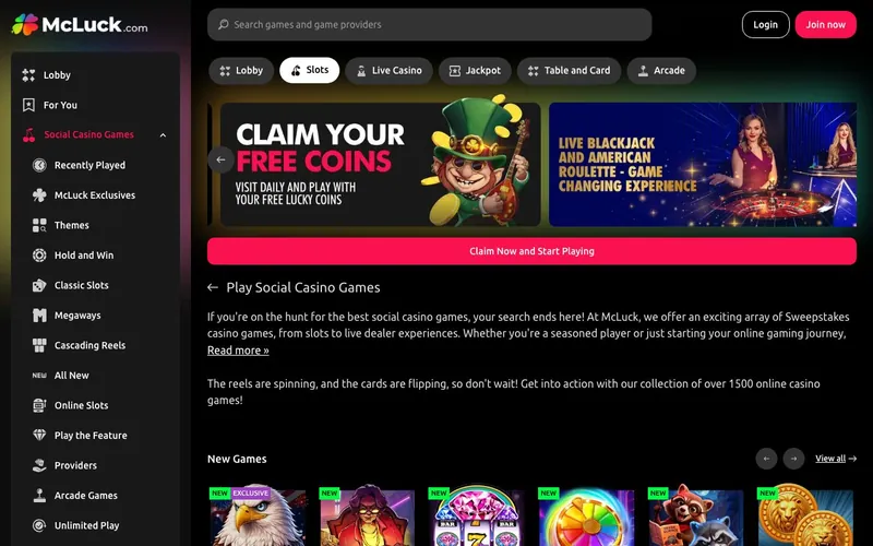 McLuck Casino games