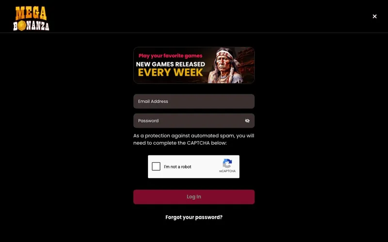 Mega Bonanza Casino login