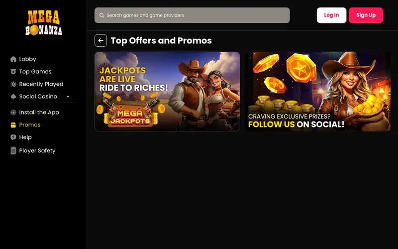 Mega Bonanza Casino promotions