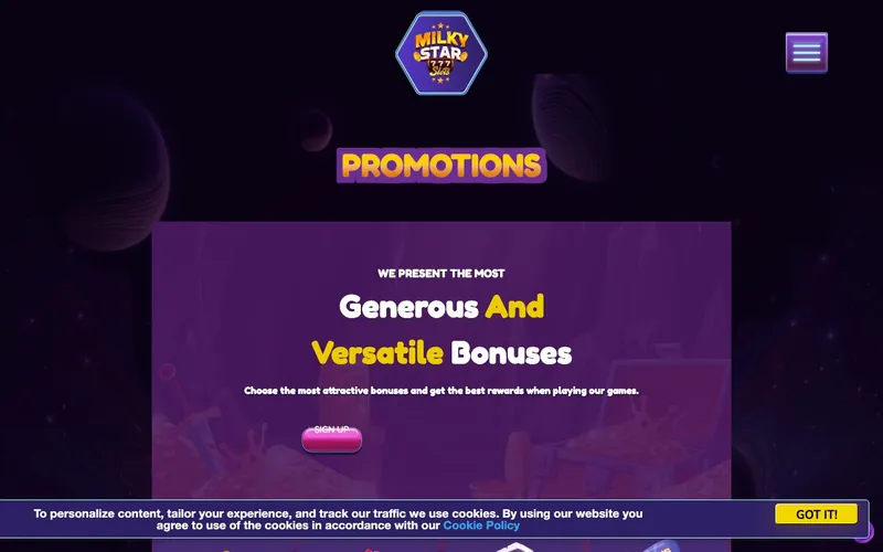 Milky Star Slots promotions