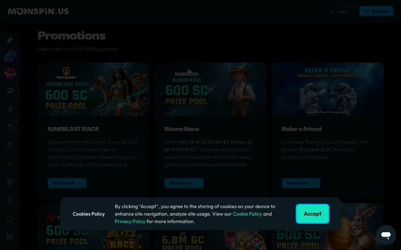 Moonspin Casino promotions