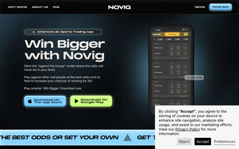 Novig homepage