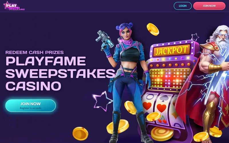 PlayFame Social Casino homepage