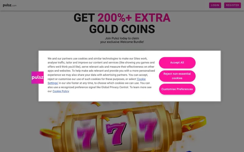 Pulsz Casino homepage