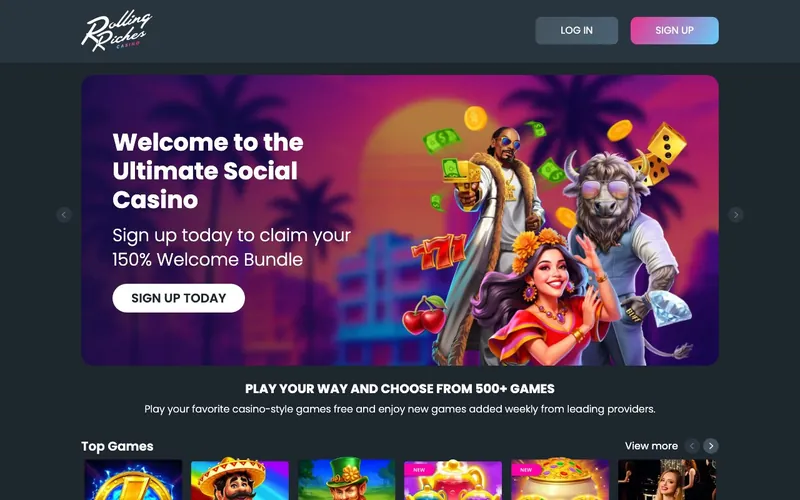 Rolling Riches Casino homepage