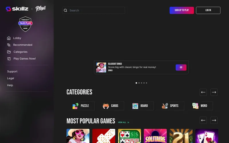 Skillz Games homepage