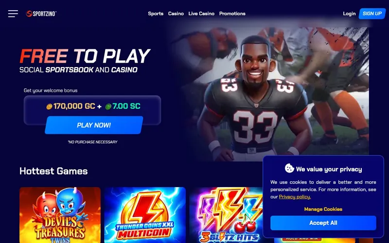 Sportzino homepage