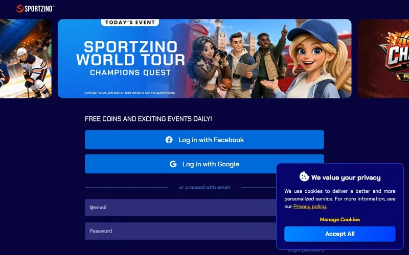 Sportzino login