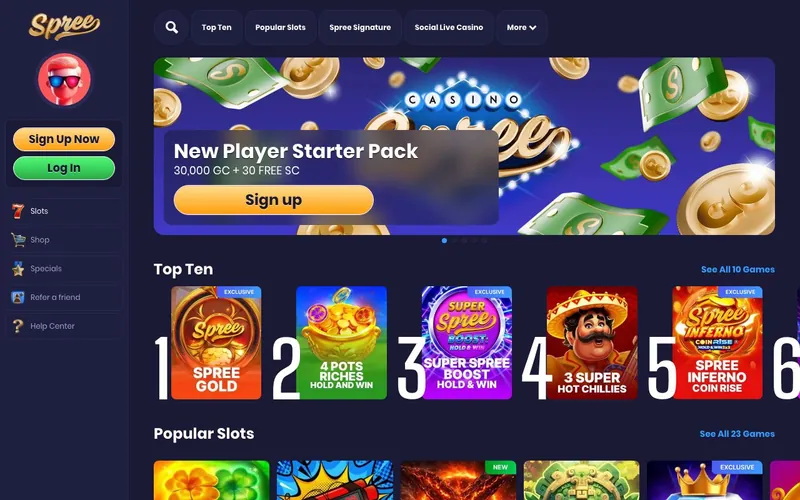 Spree Casino games