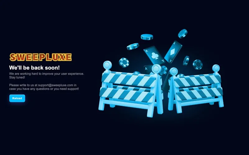 SweepLuxe Casino homepage