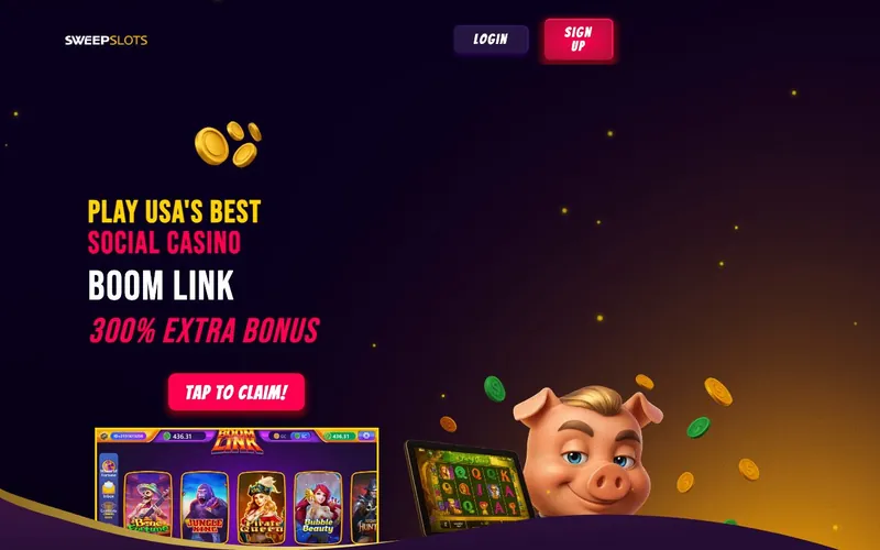 SweepSlots Casino homepage