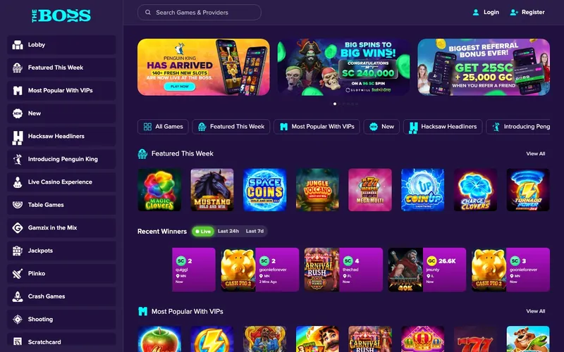 TheBoss.Casino homepage