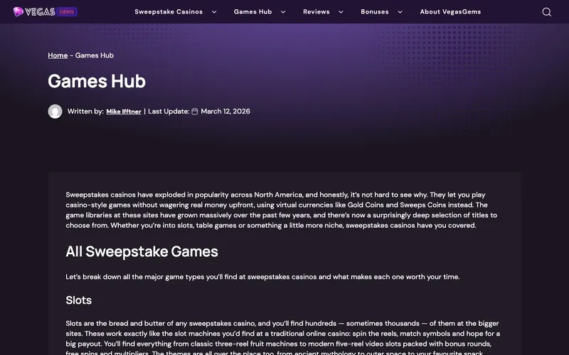 Vegas Gems Casino games