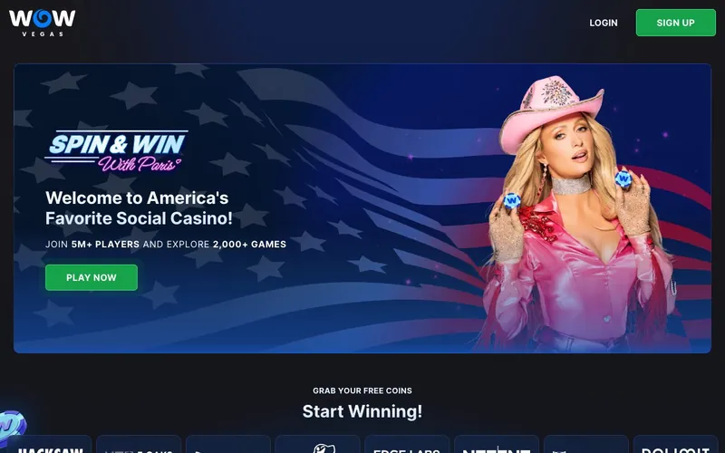 WOW Vegas Casino homepage