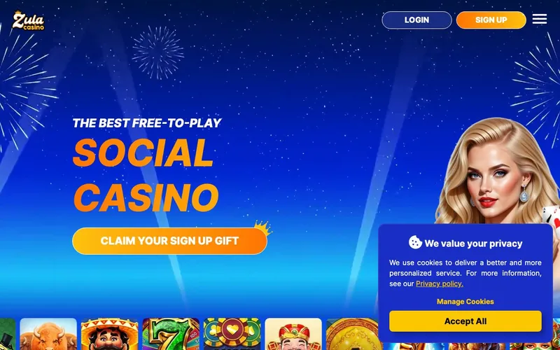 Zula Casino homepage