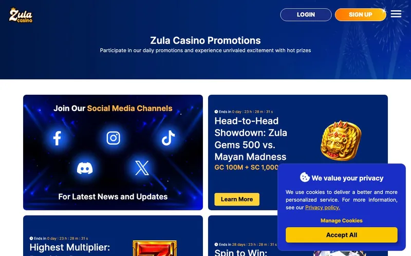 Zula Casino promotions