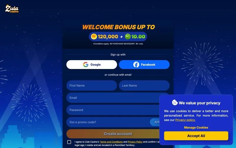 Zula Casino register