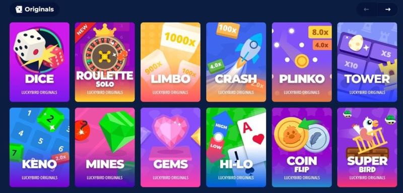 LuckyBird.io Casino-Style Games